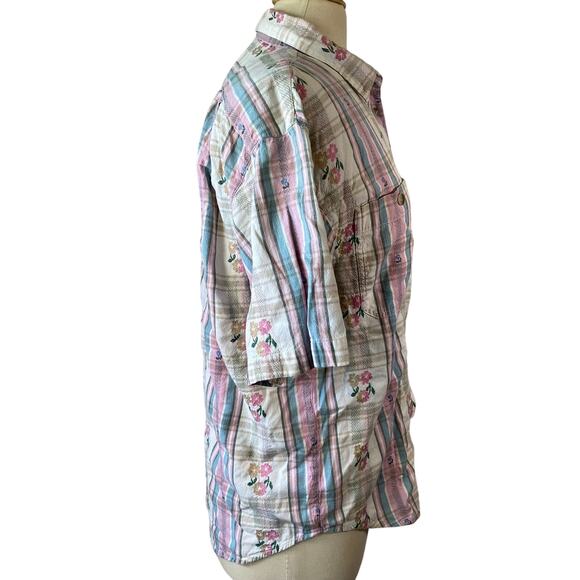 vintage 90s cottage grandmacore pink blouse - Picture 6 of 9